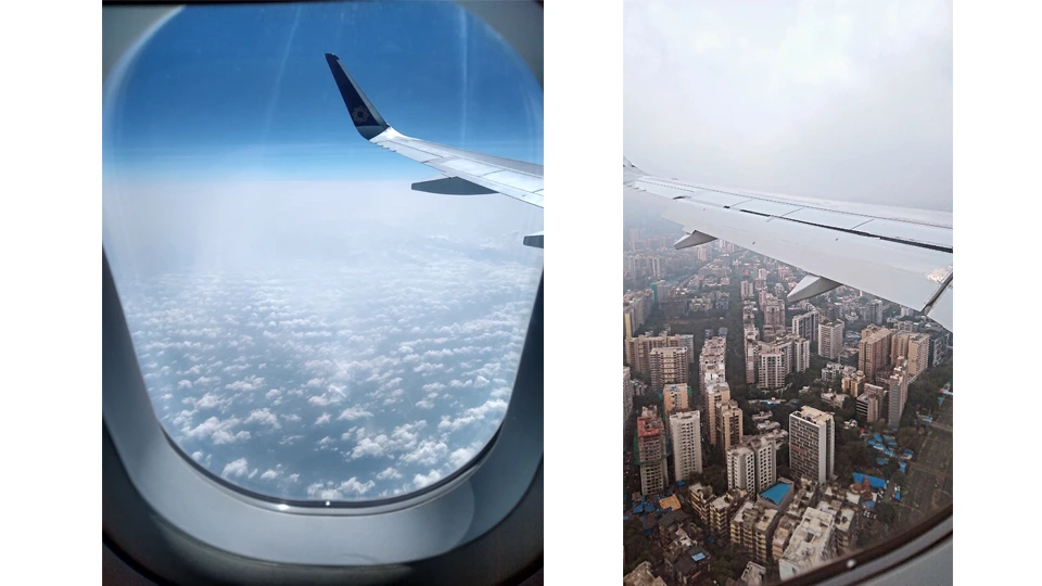 Flight in sky and while landing in Mumbai